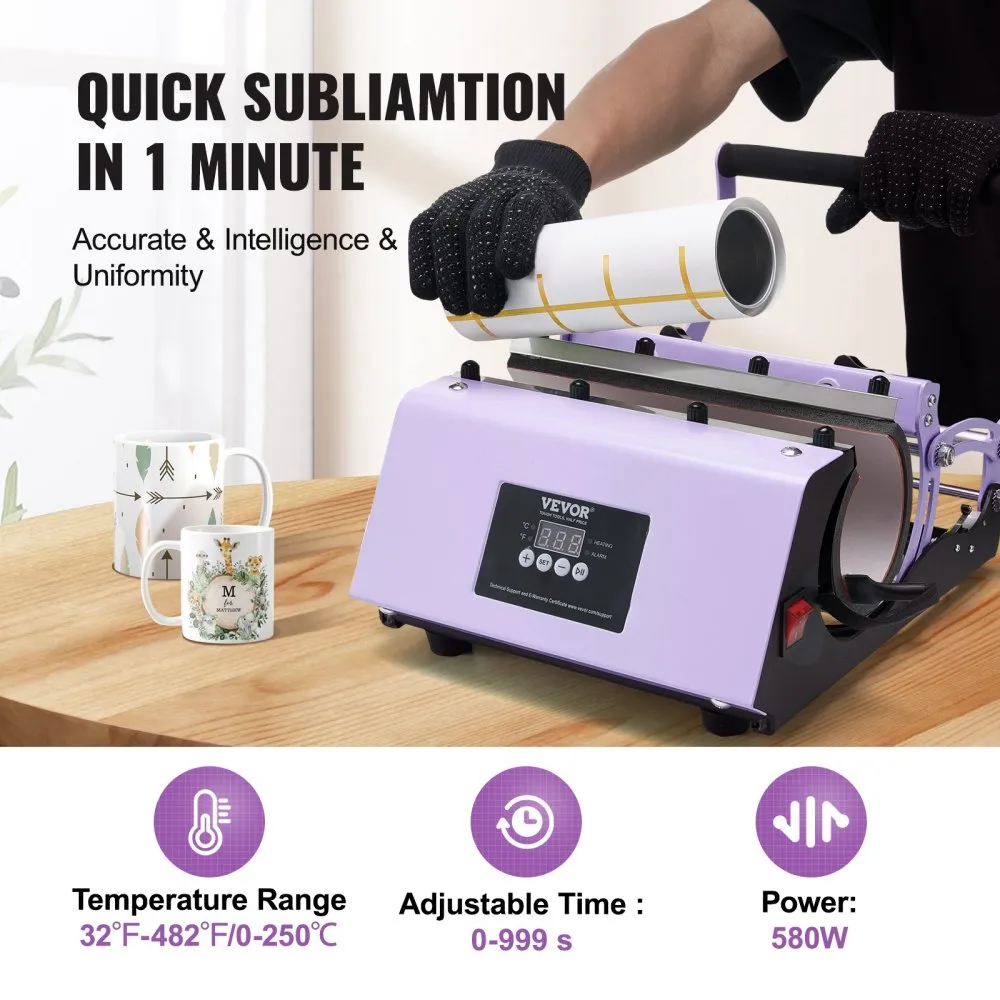 02572 VEVOR WBFCHP30OZ Heat Press Machine For Mugs detail photo 4