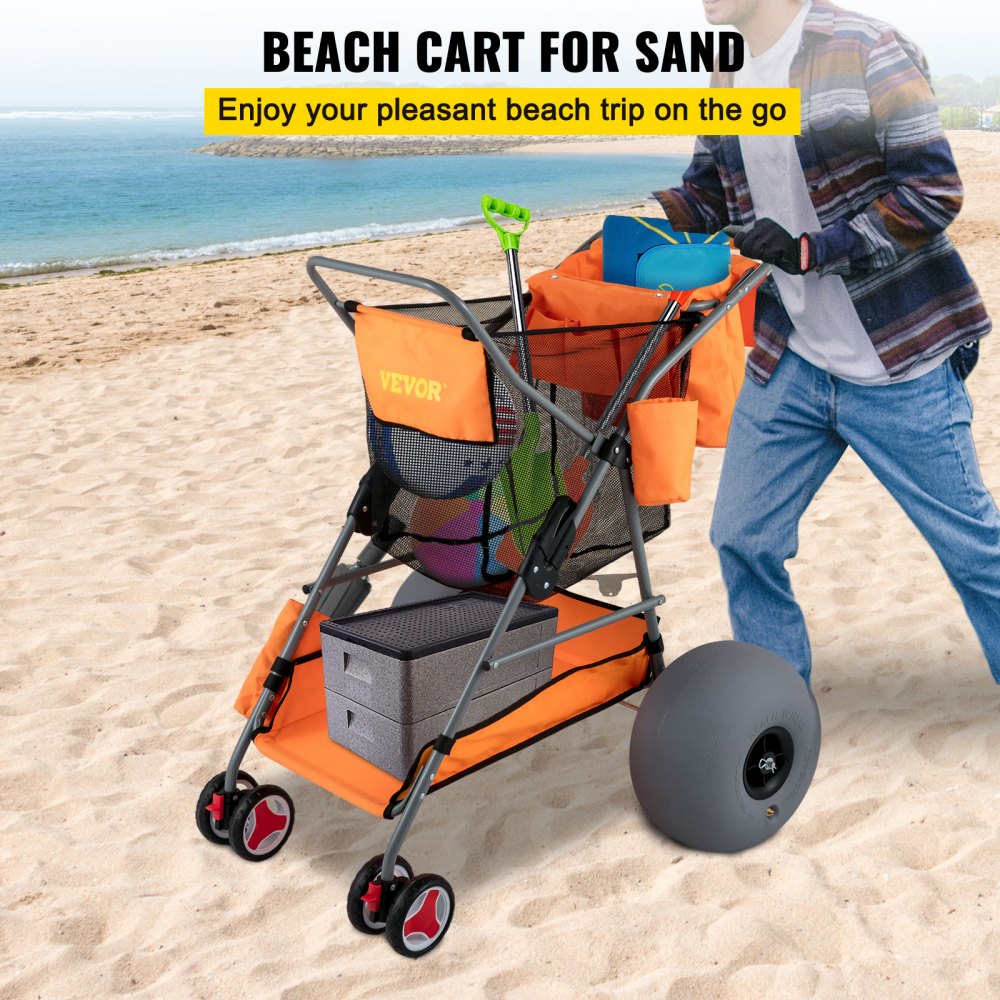 02561 VEVOR Orange Beach Cart with 12-Inch Balloon detail photo 2