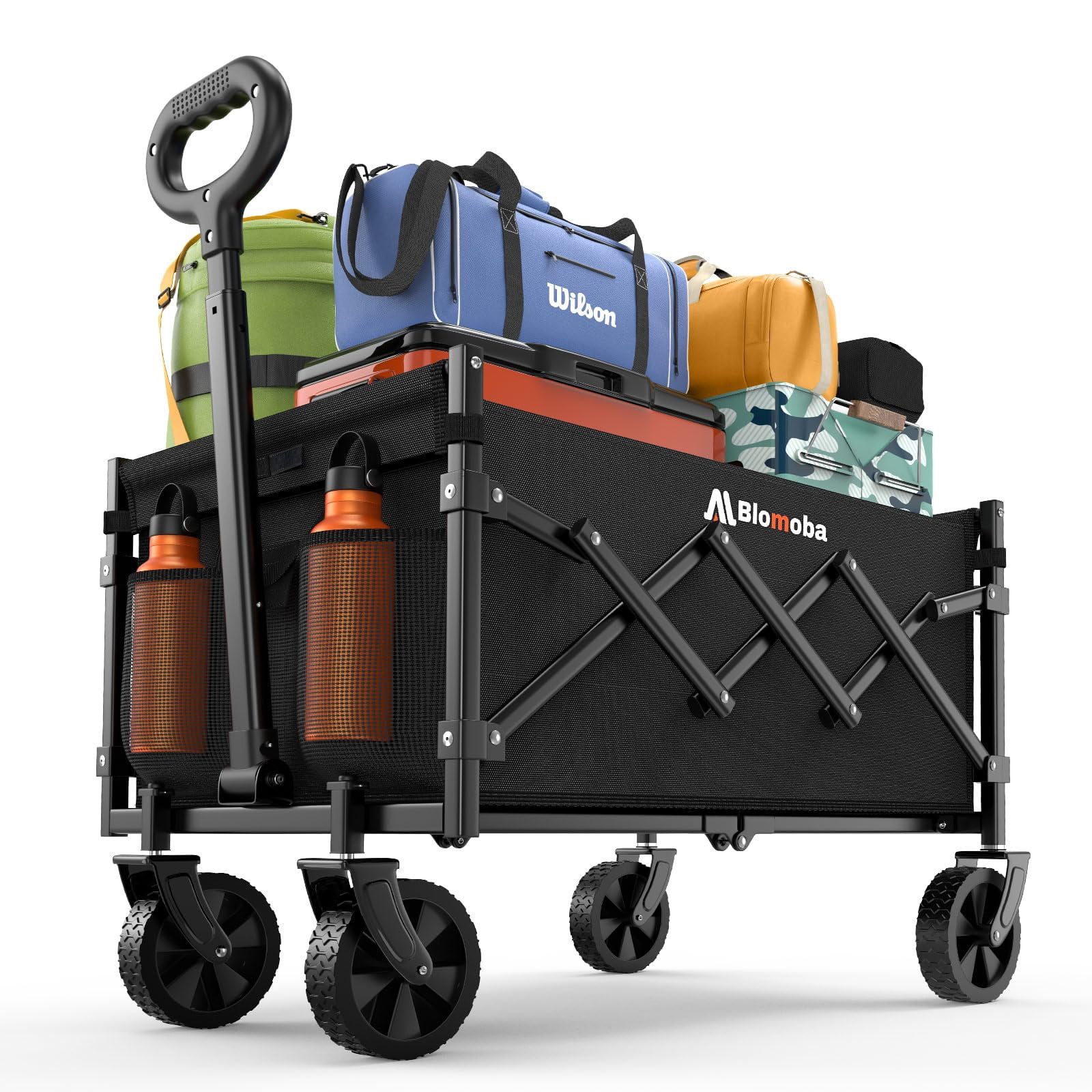 Blomoba Folding Wagon Collapsible Utility Cart Black With Handle And Wheels detail photo 2