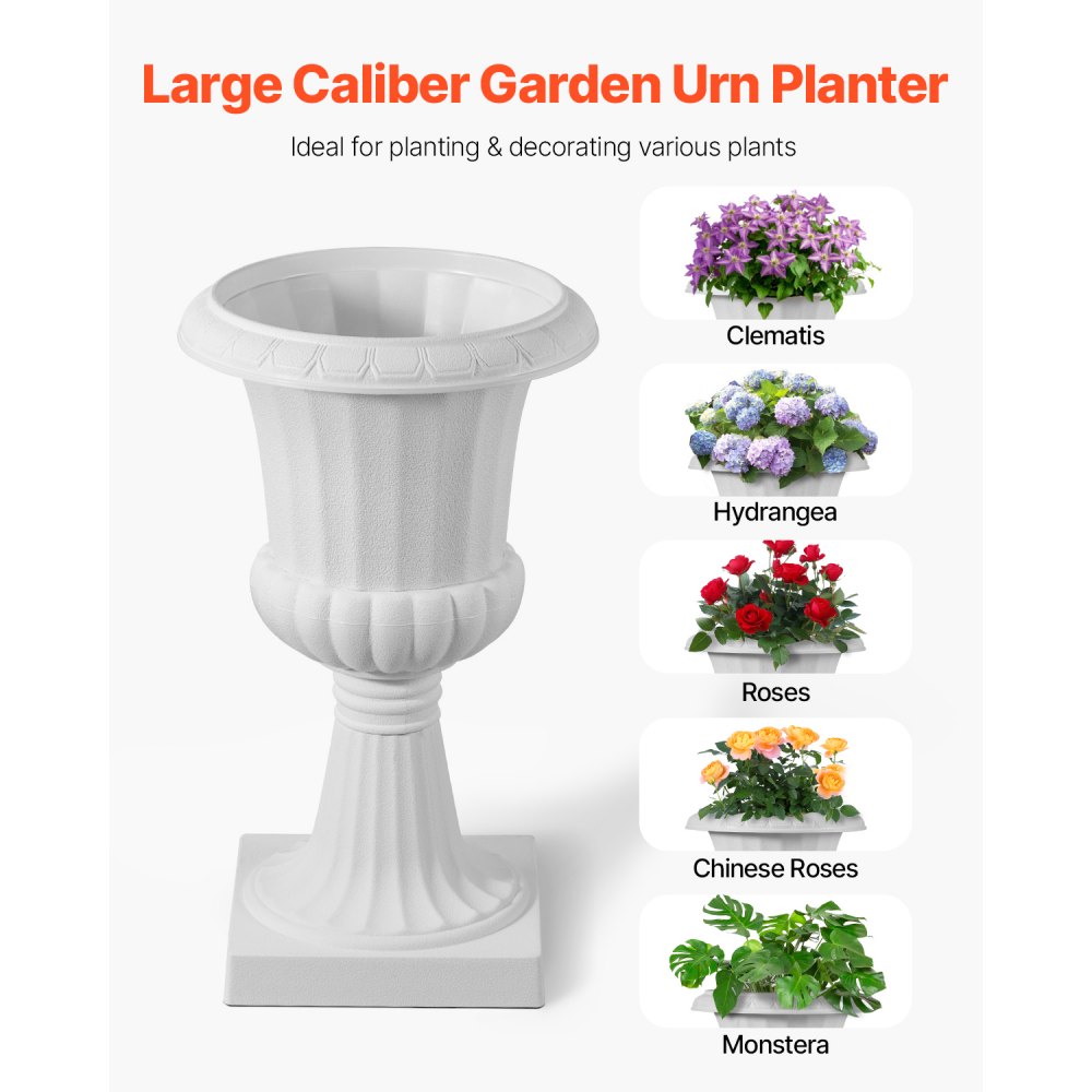 02414 VEVOR White Plastic Urn Planter Parts — Size detail photo 2