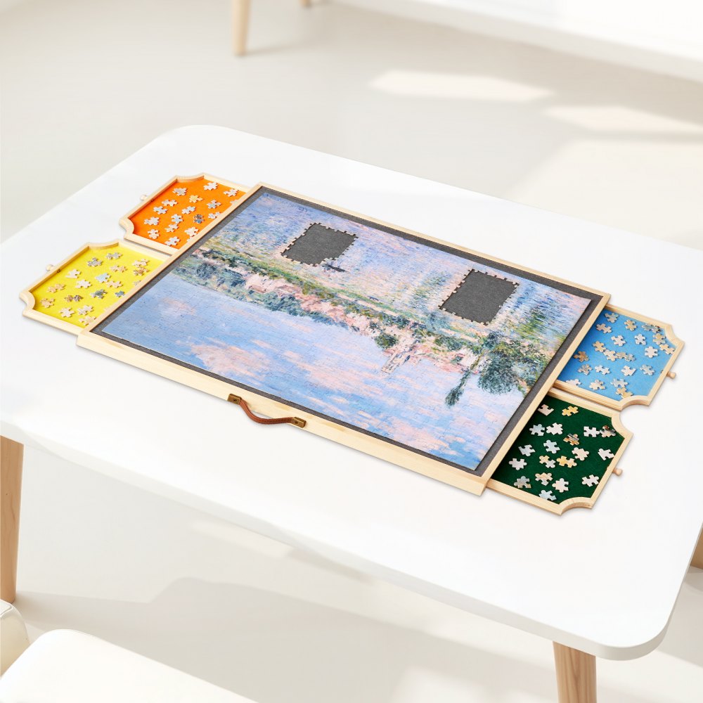 03510 Wooden Jigsaw Puzzle Board with Lazy Susan a detail photo 8