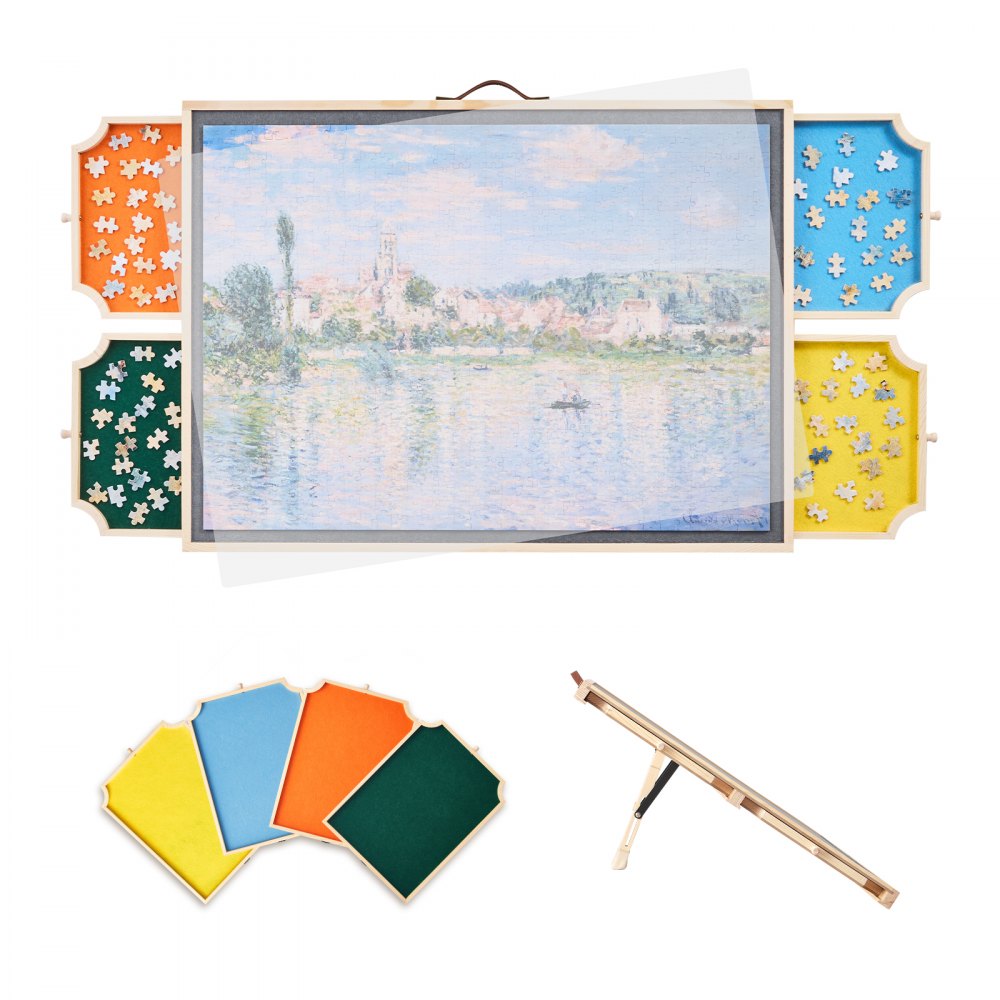 03510 Wooden Jigsaw Puzzle Board with Lazy Susan a, stock photo — view 1
