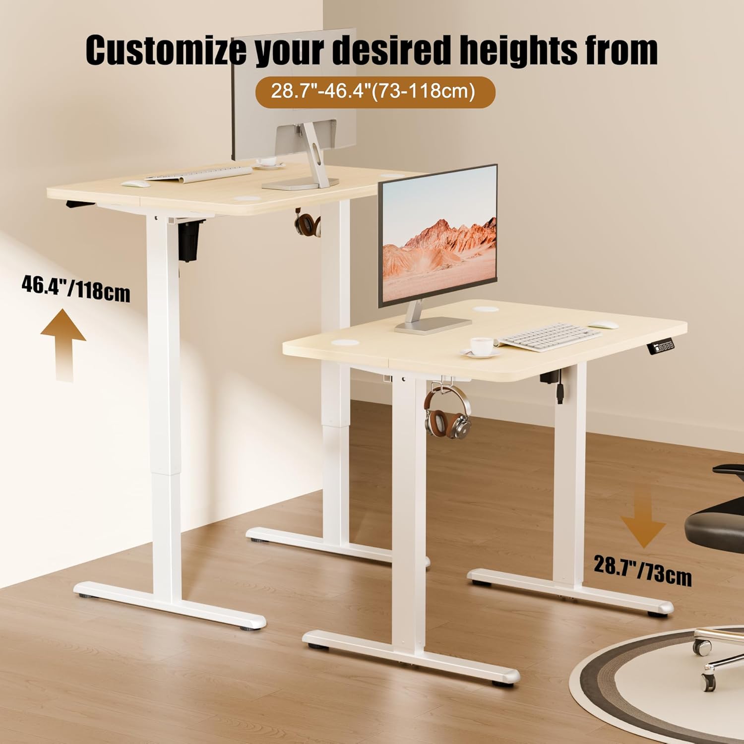 02891 BSQ Electric Standing Desk ESD01-80A Adjusta detail photo 4
