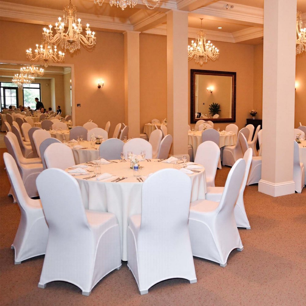 02947 VEVOR White Spandex Banquet Chair Covers — Q detail photo 8