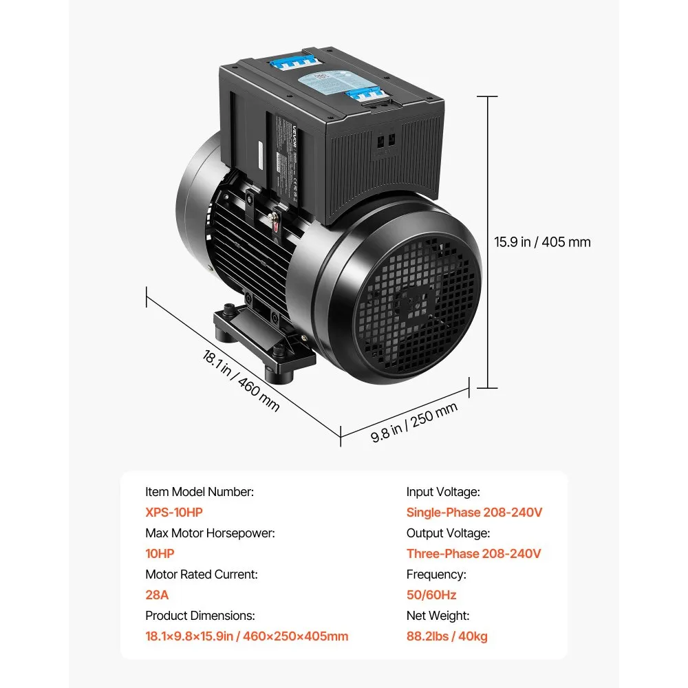 VEVOR Digital Phase Shifter XPS-10HP 10HP 3 Phase Converter detail photo 7