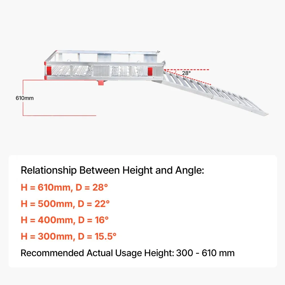 Aluminum Hitch Cargo Carrier with Folding Ramp and Structural Damage detail photo 8
