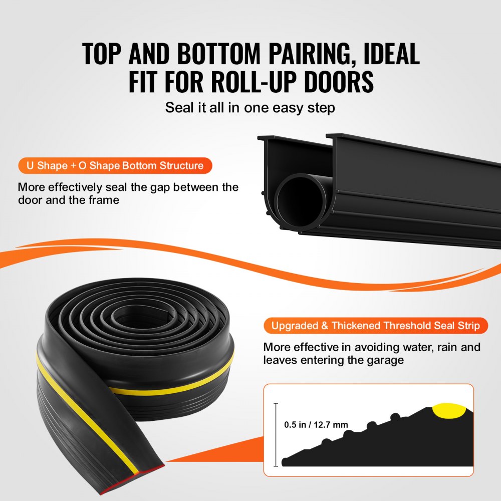 02573 VEVOR Door Seals Set Rolled Black Weatherstr detail photo 3