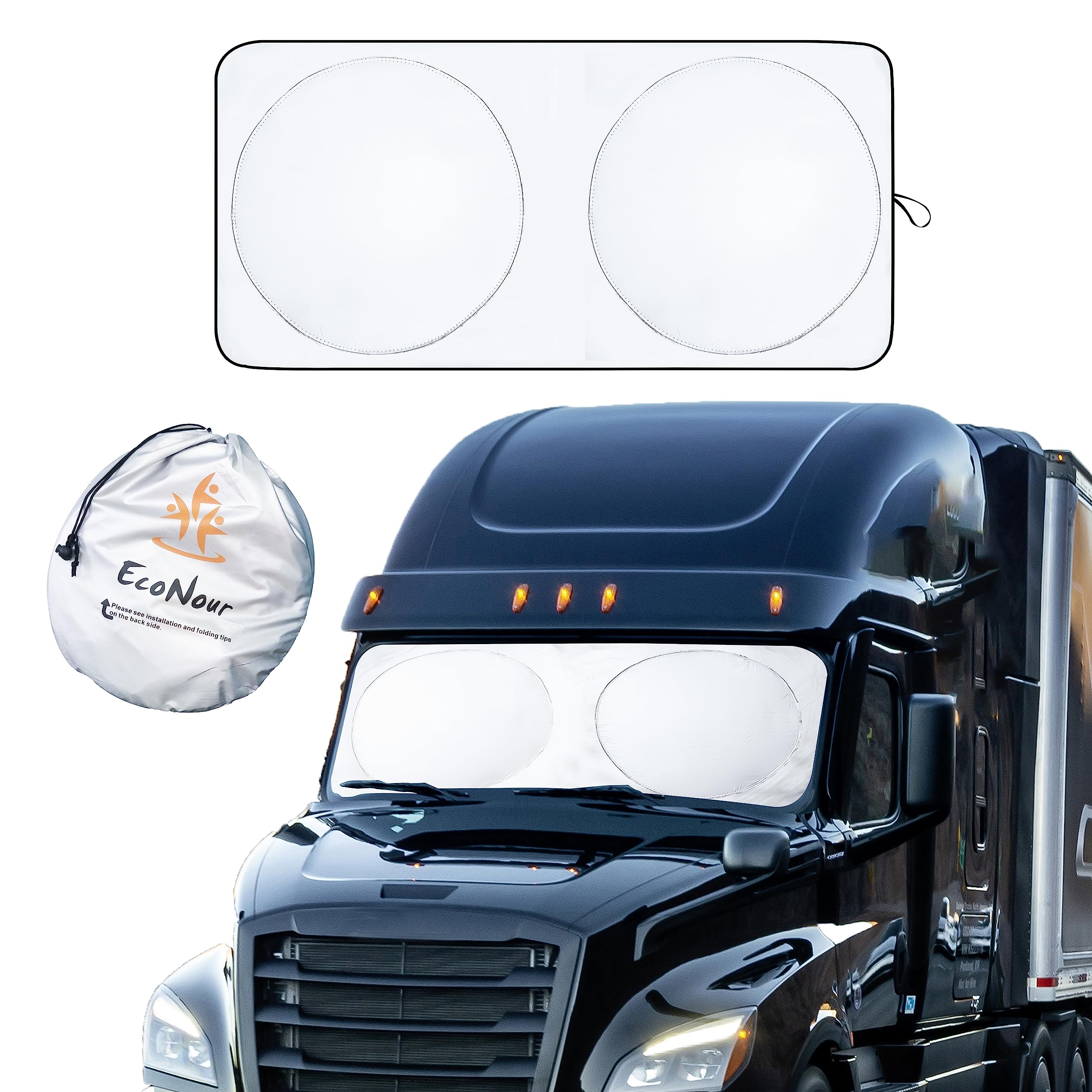 03142 AUTZOM Semi Truck Windshield Sun Shade Folda, stock photo — view 1