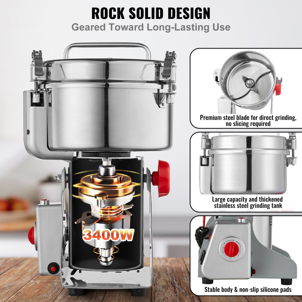 02577 VEVOR Electric Grain Grinder 2500g Swing Typ detail photo 3