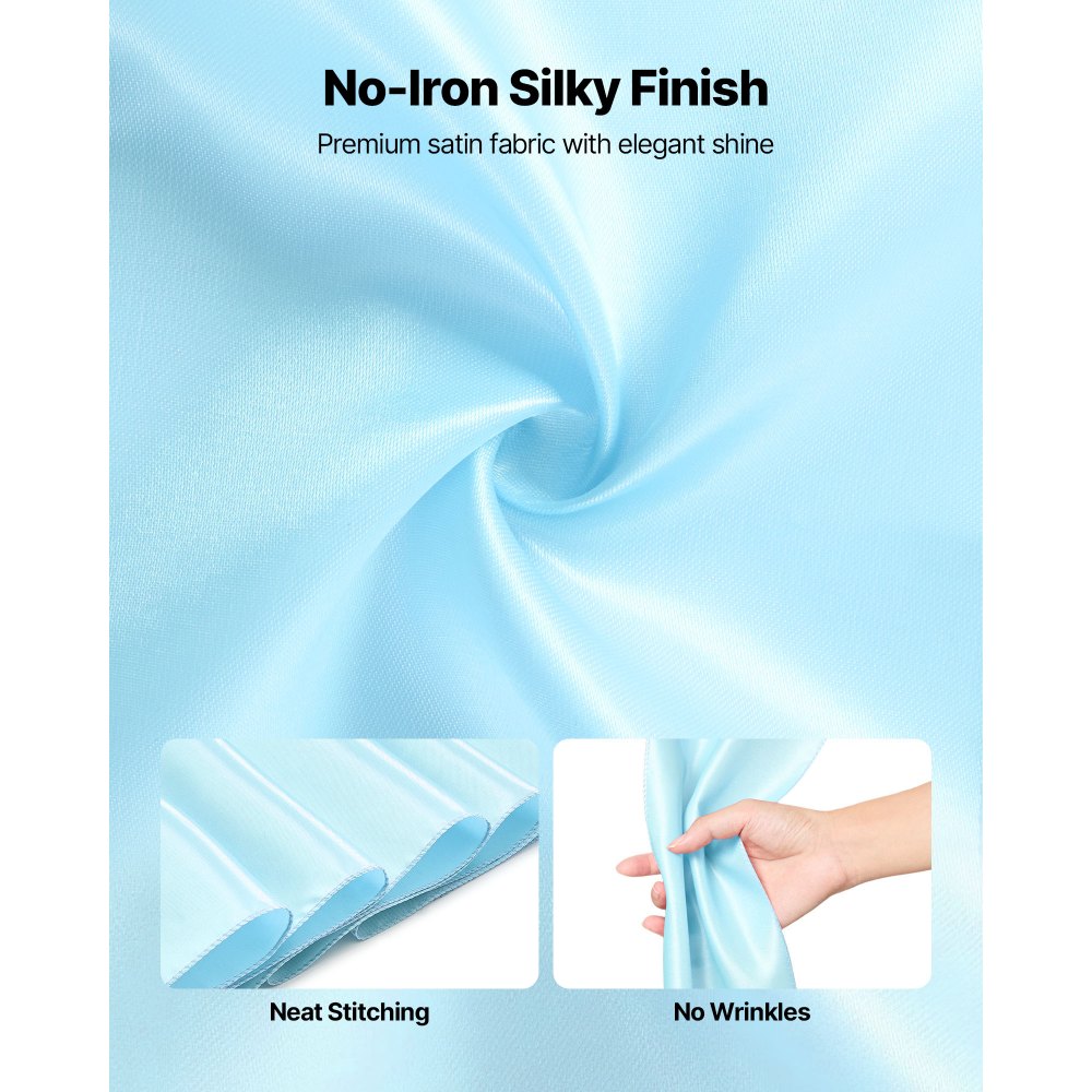 02940 VEVOR Satin Chair Cover Bands Light Blue 100 detail photo 3