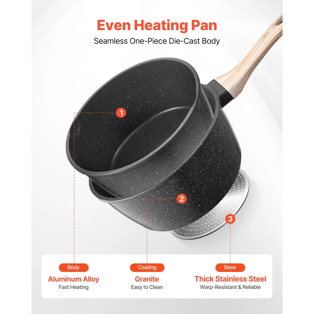 02570 VEVOR Granite Sauce Pan S-LY-01 with Wood-Gr detail photo 3