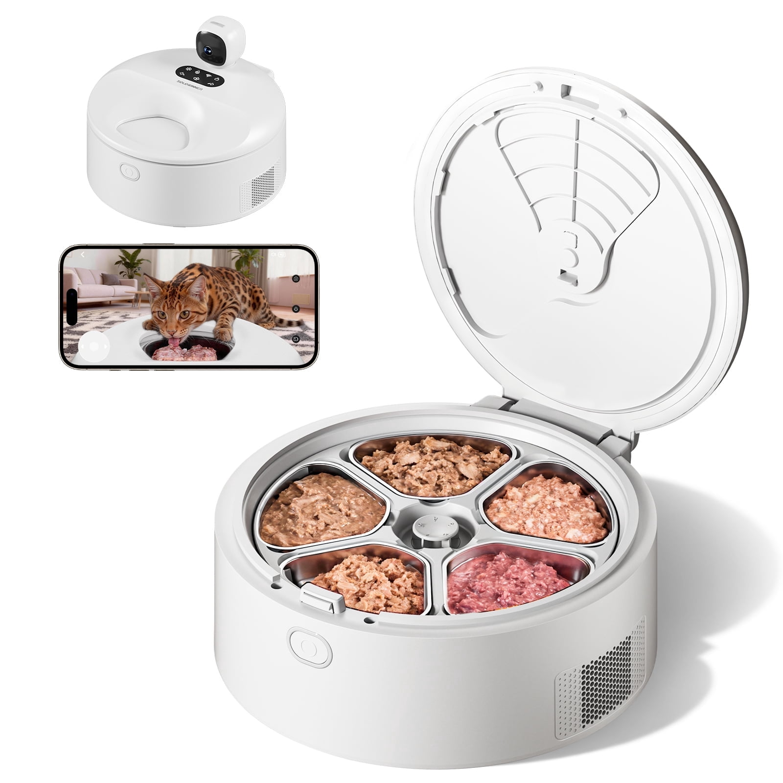 03379 SOLOWINNER Smart Wet Food Feeder With App Co, stock photo — view 1