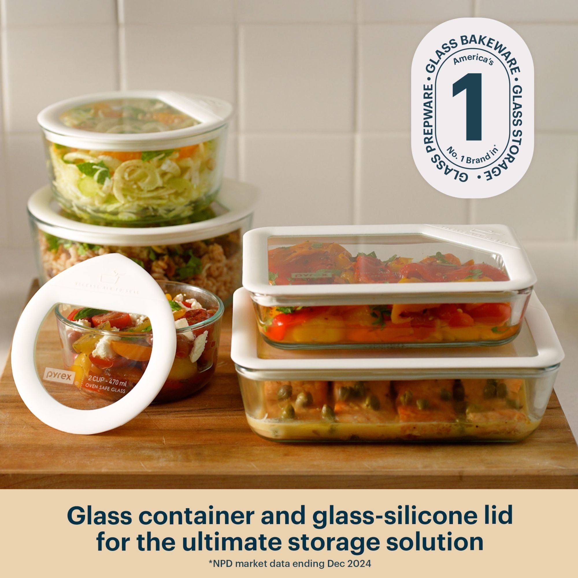 03440 Pyrex Ultimate Glass Storage Set with Red Li detail photo 2