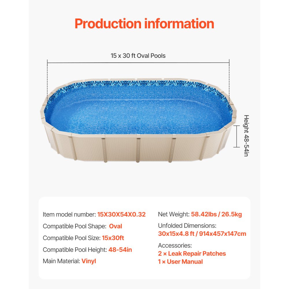 03019 VEVOR Above Ground Pool Liner Open Box As Is detail photo 7