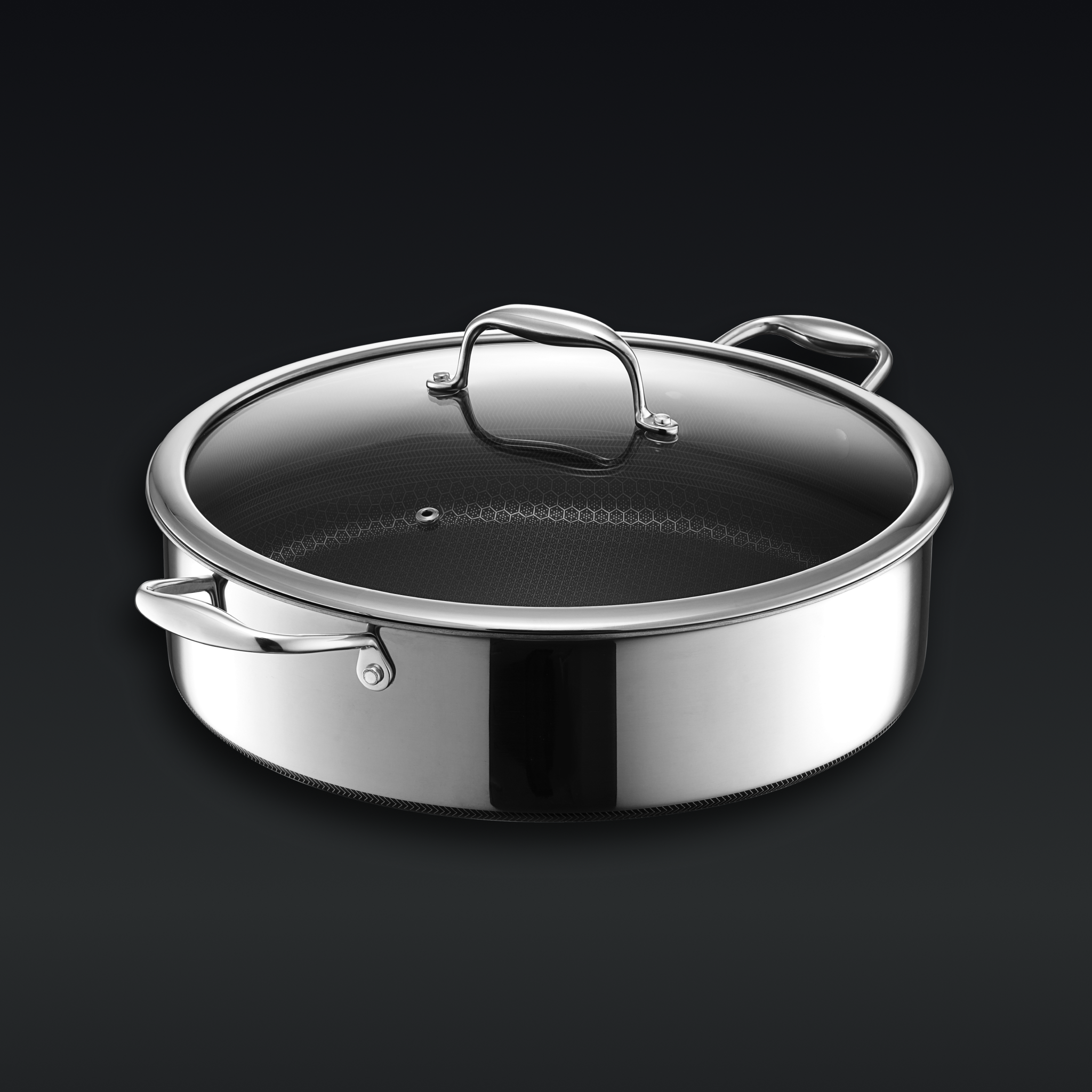 03124 HexClad Hybrid Deep Saute Pan Chicken Fryer detail photo 3