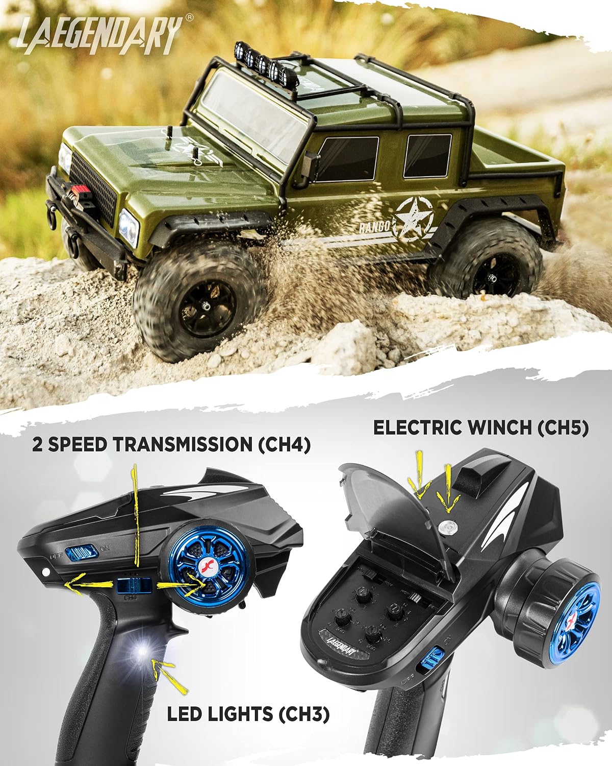 02608 LAEGENDARY Rango 1/10 Scale RC Rock Crawler detail photo 5