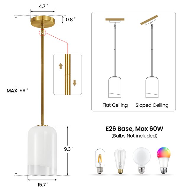 03444 Karjearl Single Pendant Light Fixture LTMM15, stock photo — view 1