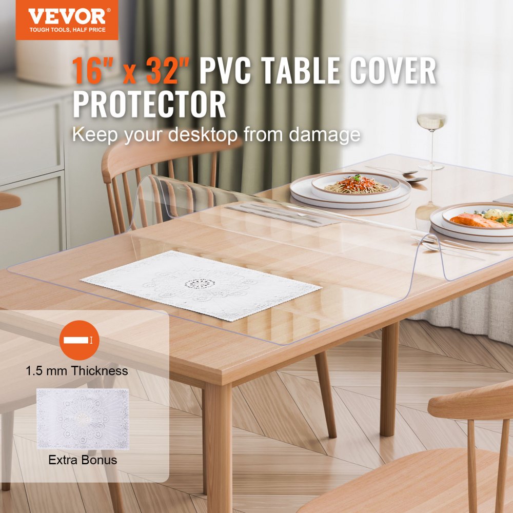 02575 VEVOR Clear Tablecloth Protector 1.5mm Thick detail photo 2