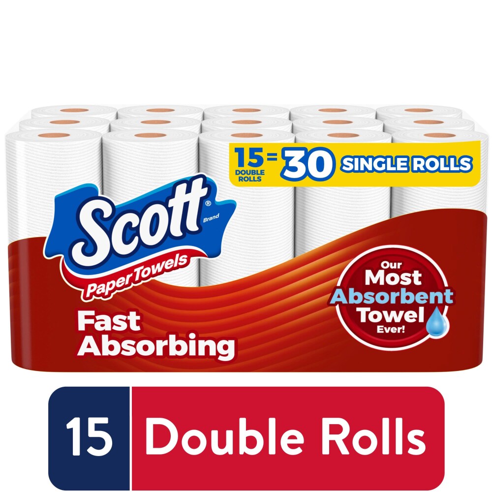 03492 Scott Paper Towels Family Double Rolls 15 Co, stock photo — view 1