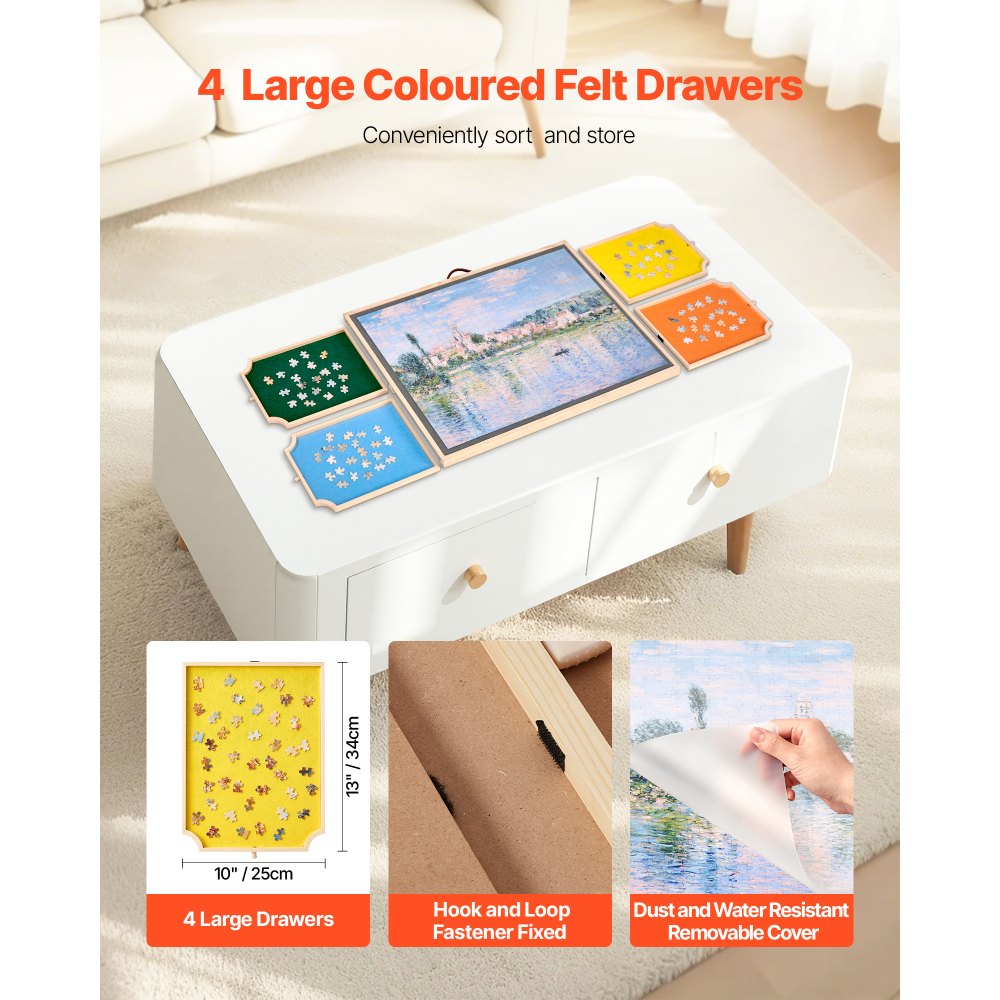 03510 Wooden Jigsaw Puzzle Board with Lazy Susan a detail photo 4