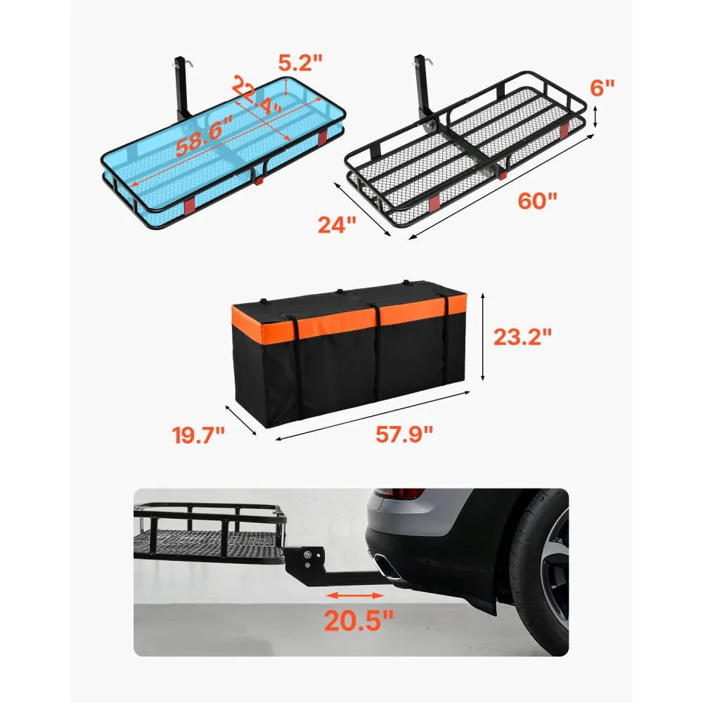 03013 VEVOR Hitch Cargo Carrier 500 lbs Capacity F detail photo 3