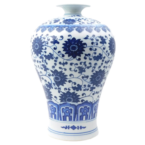 03508 Chinese Blue And White Porcelain Floral Desi detail photo 3