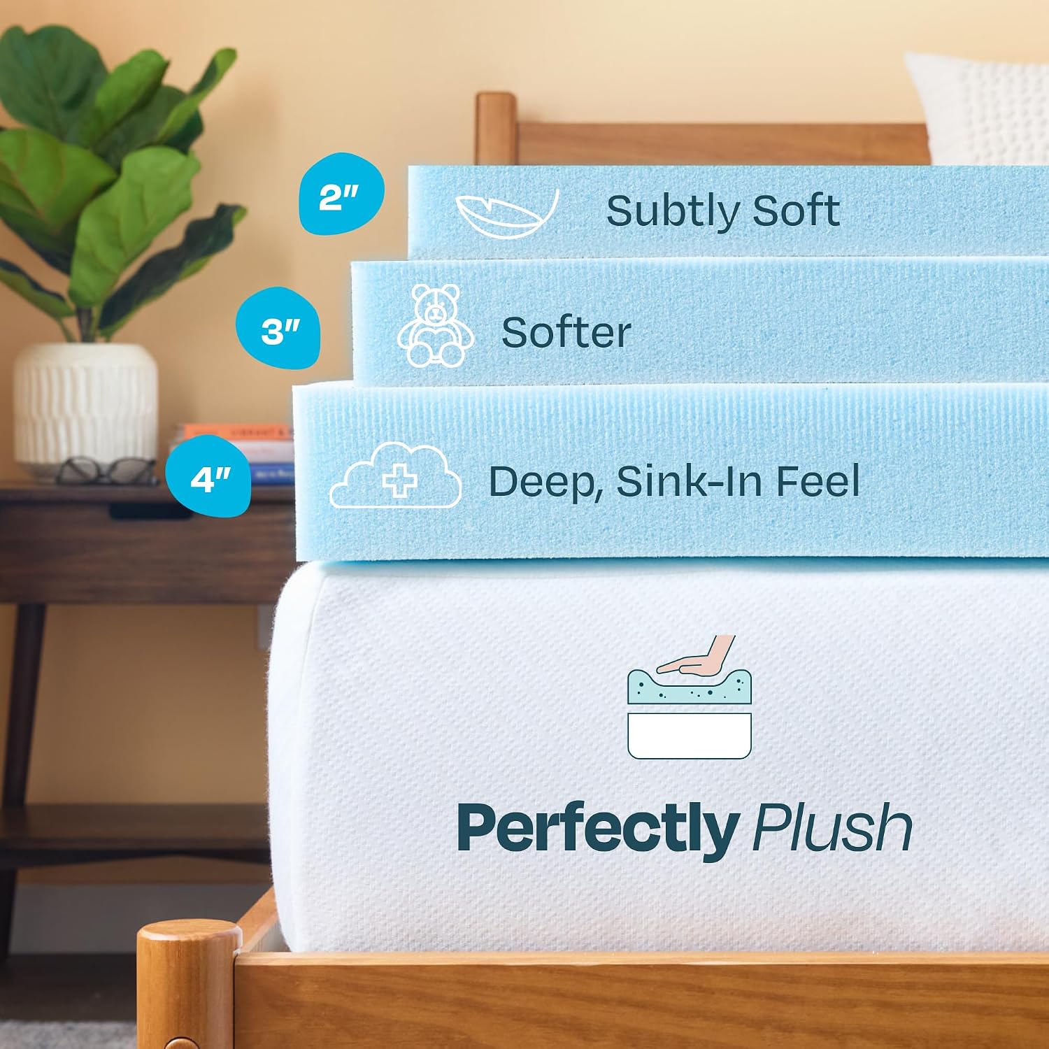03219 Linenspa 3 Inch Gel Infused Memory Foam Matt detail photo 4