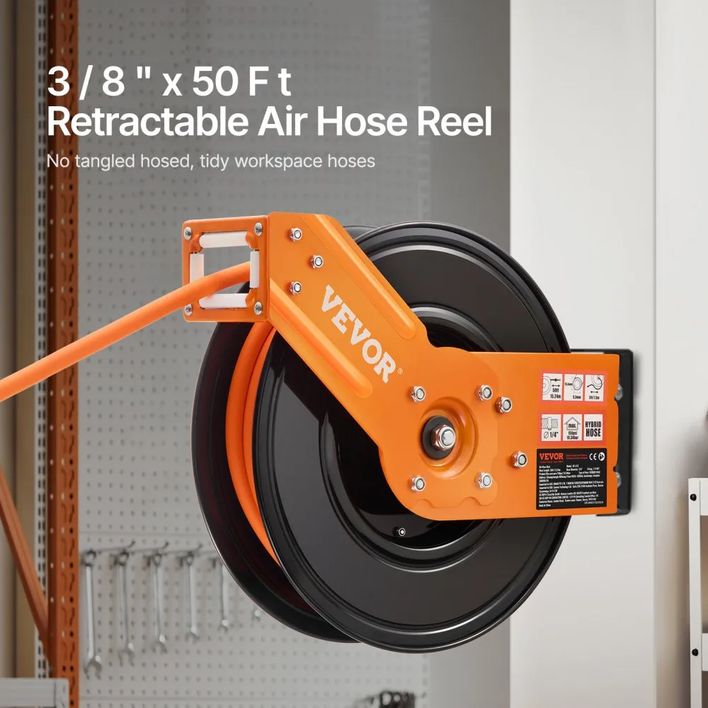 03518 VEVOR Retractable Air Hose Reel 3/8 in x 50 detail photo 2