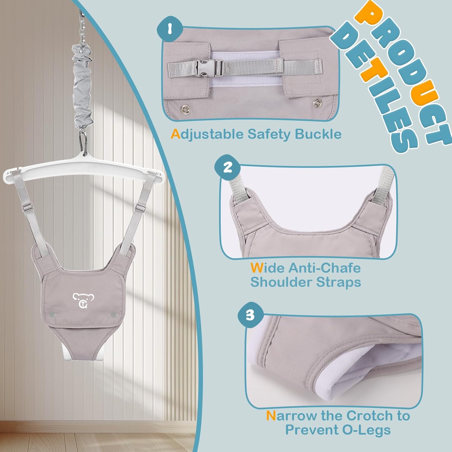 03159 Taleco Gear Baby Jumper with Stand Frame Par detail photo 3