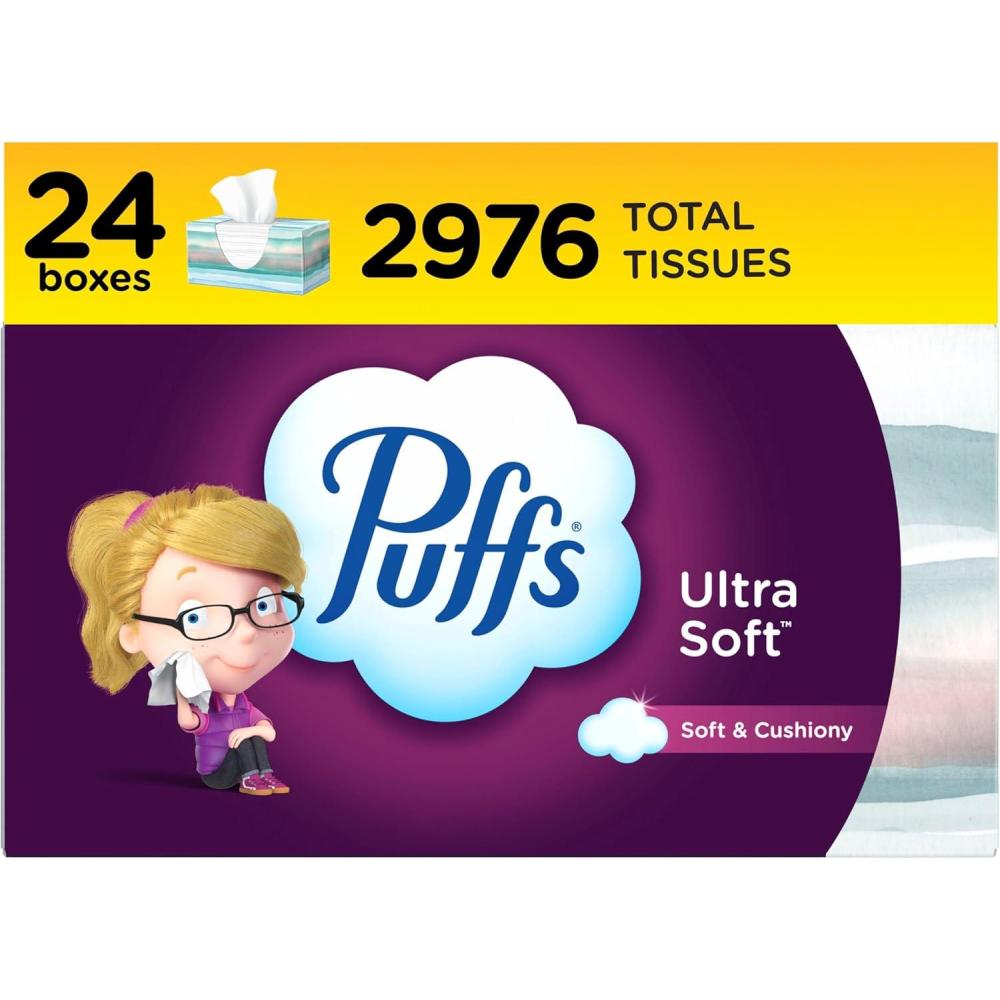 02882 Puffs Ultra Soft Non Lotion White Facial Tis, stock photo — view 1