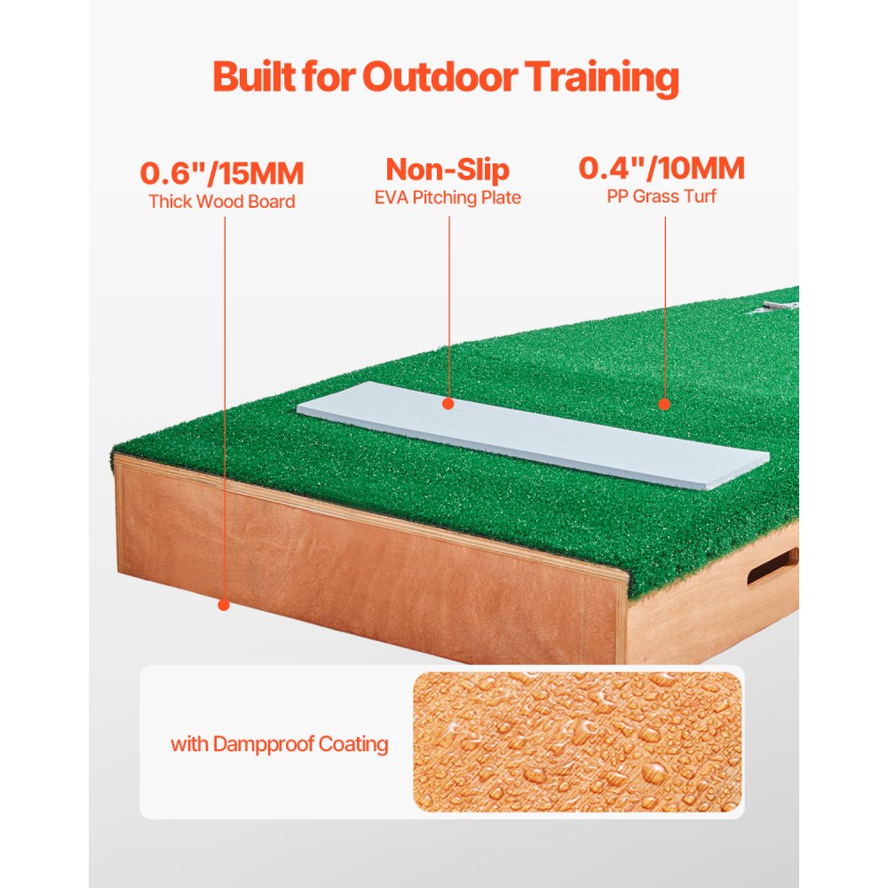 02586 VEVOR Rectangular Pitching Mound PGK-TU2 Bas detail photo 3