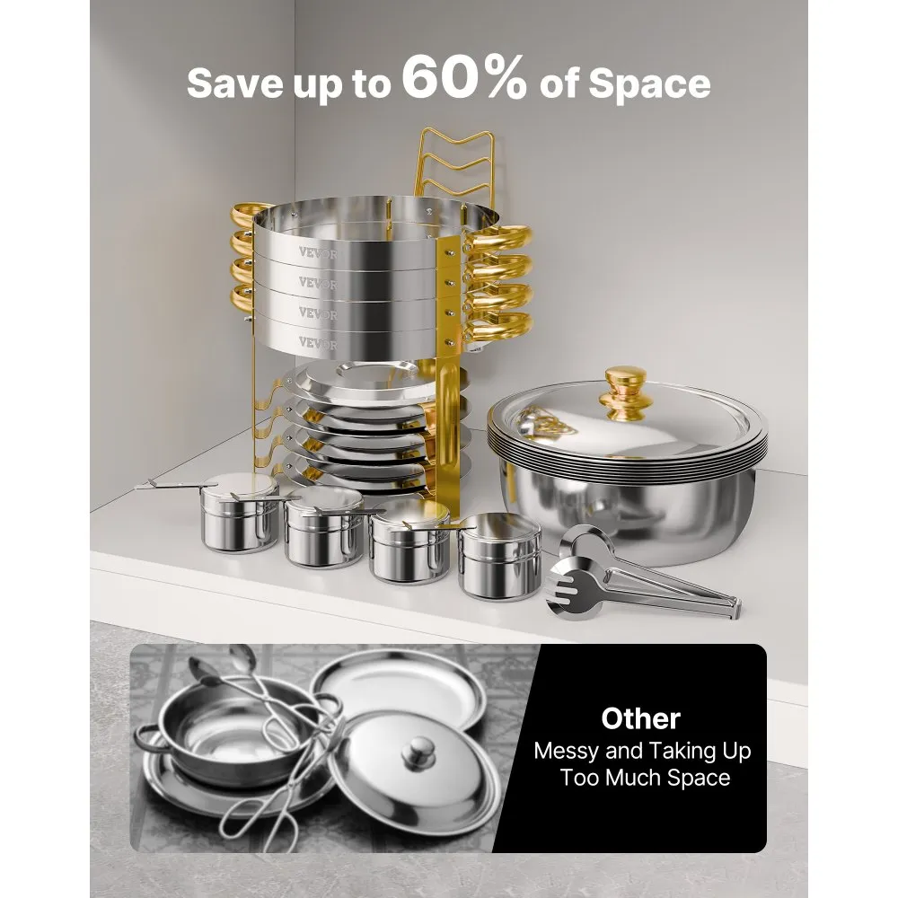 03515 Round Stainless Steel Chafing Dish Buffet Se detail photo 5