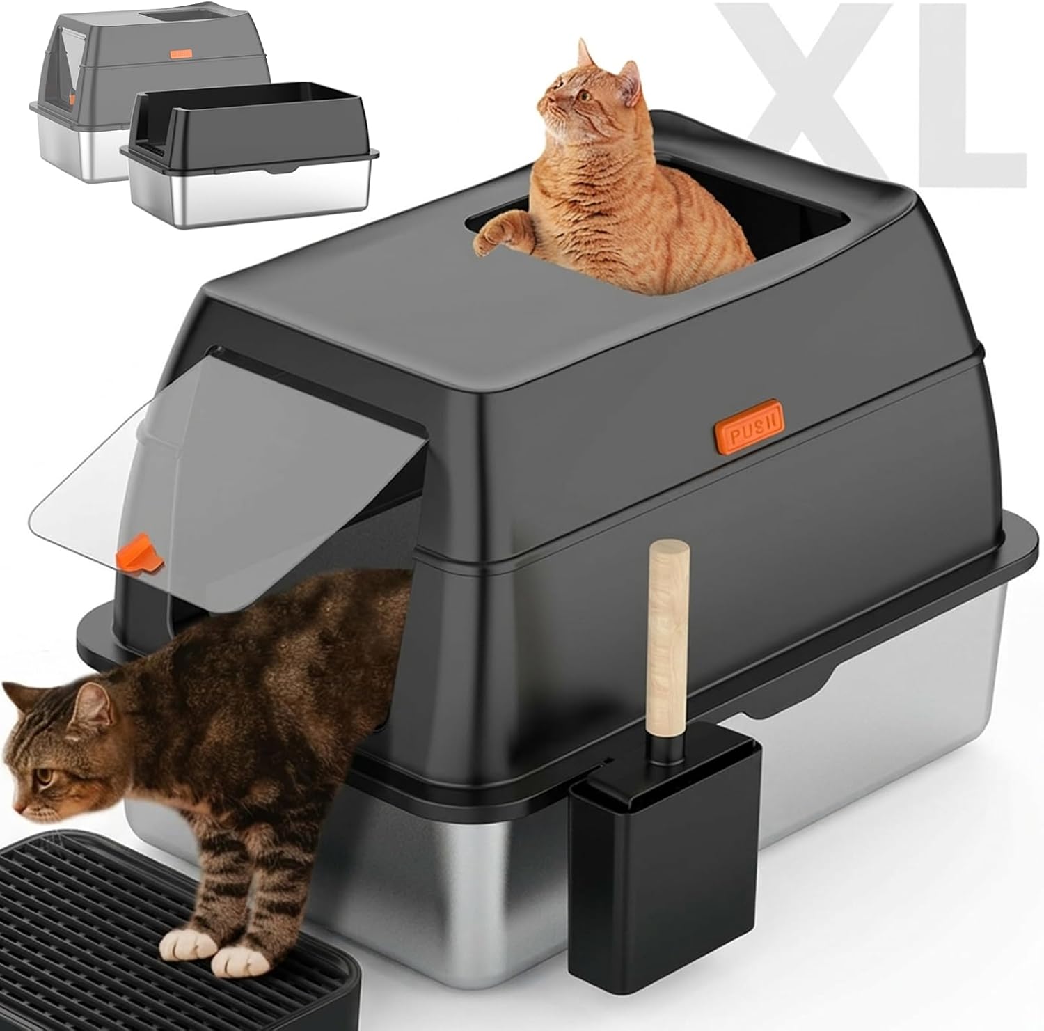 03217 Lobeve Stainless Steel Litter Box With Lid A detail photo 9