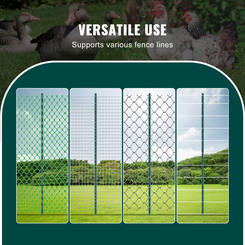 02981 Green Steel U-Channel Garden Fence Posts wit detail photo 6