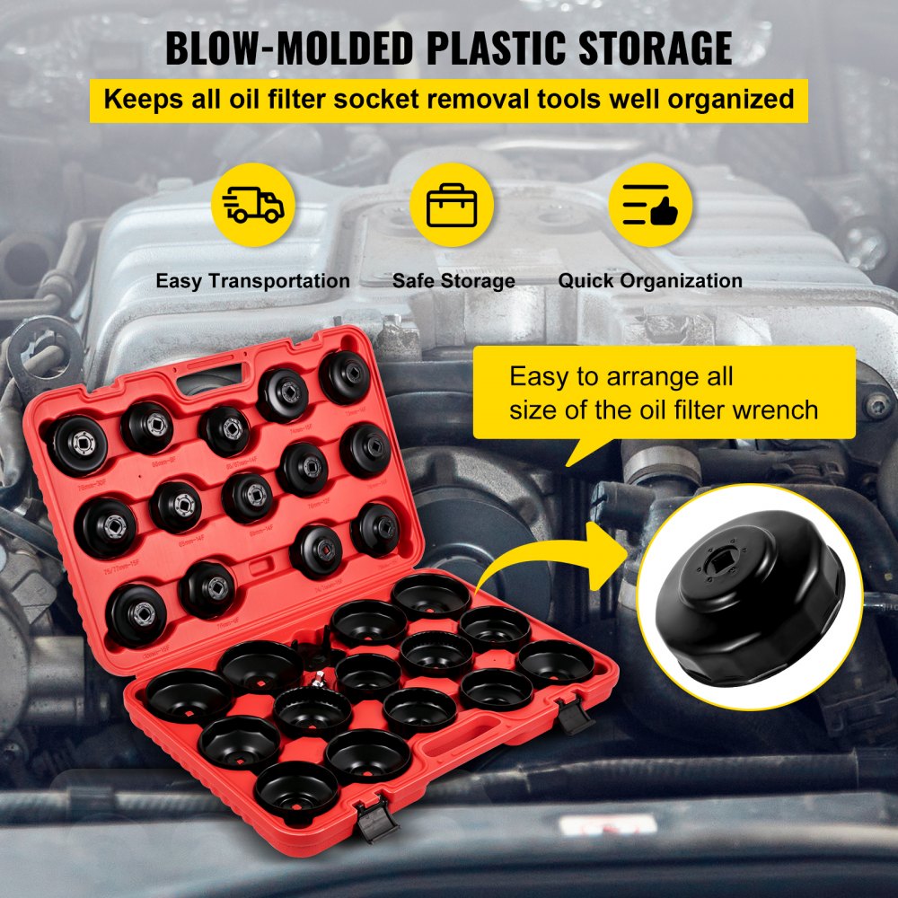 03022 VEVOR Cup Type Oil Filter Wrench Set Model W detail photo 6