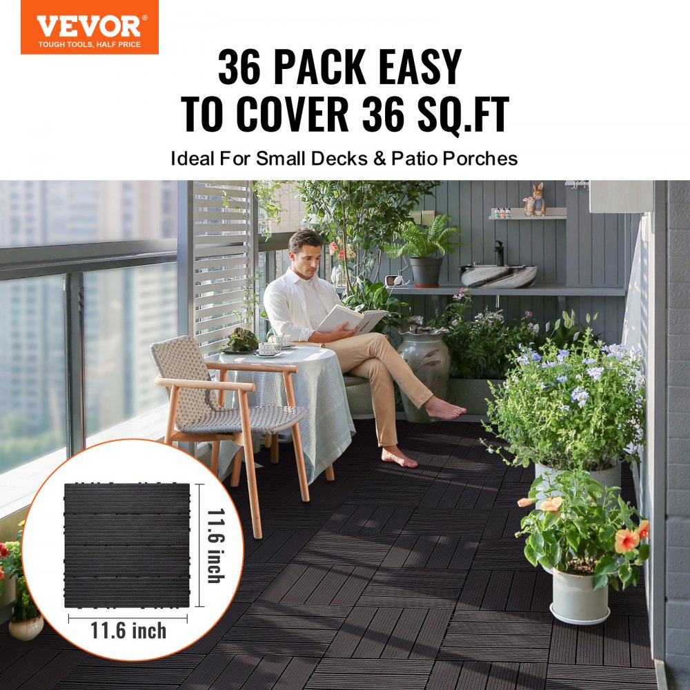 02571 VEVOR Interlocking Deck Tiles 12 x 12 Inch P detail photo 2