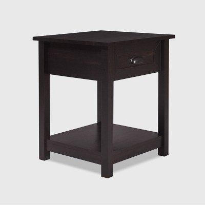 03474 Black Wood Nightstand with Drawers Unassembl, stock photo — view 1