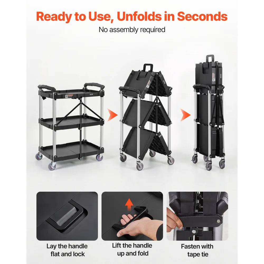 03212 Collapsible Rolling Utility Cart Model IMMHP detail photo 6