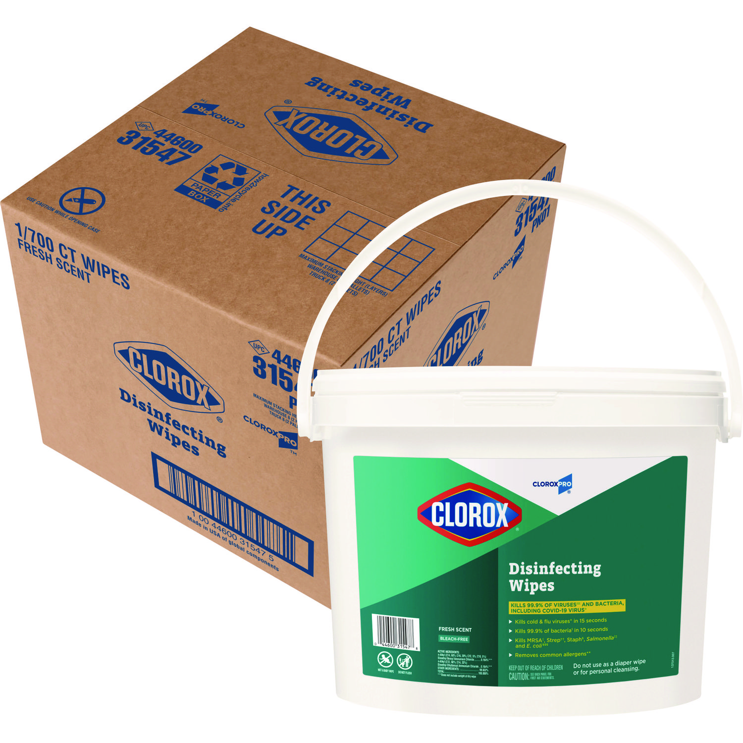 03448 CloroxPro Disinfecting Wipes Bucket Fresh Sc, stock photo — view 1