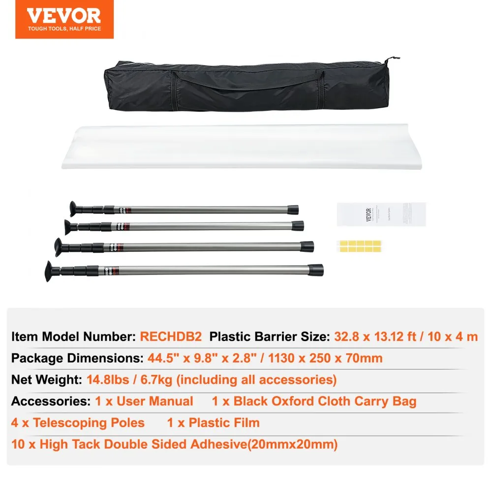 02961 VEVOR Dust Barrier System with Telescoping P detail photo 7