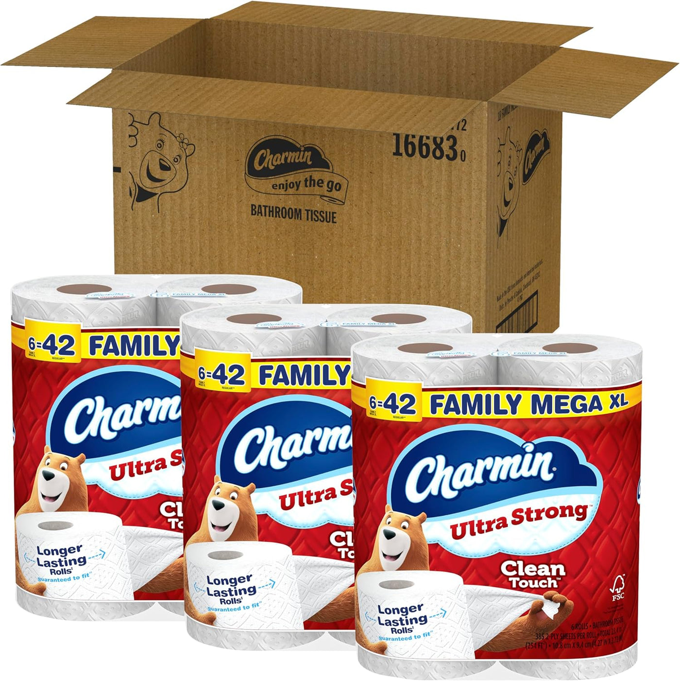 Charmin Ultra Strong Family Mega XL Toilet Paper 6 Rolls Box detail photo 2