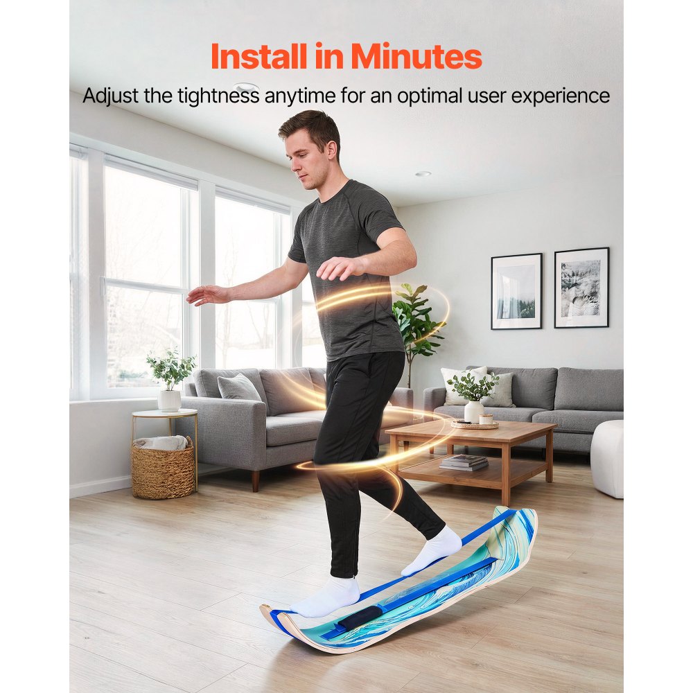 01179 VEVOR Wooden Wobble Balance Board with Wave detail photo 6