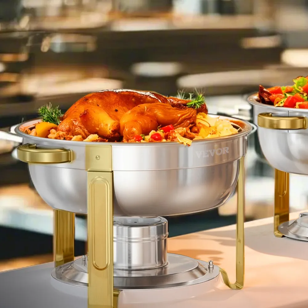03515 Round Stainless Steel Chafing Dish Buffet Se detail photo 8