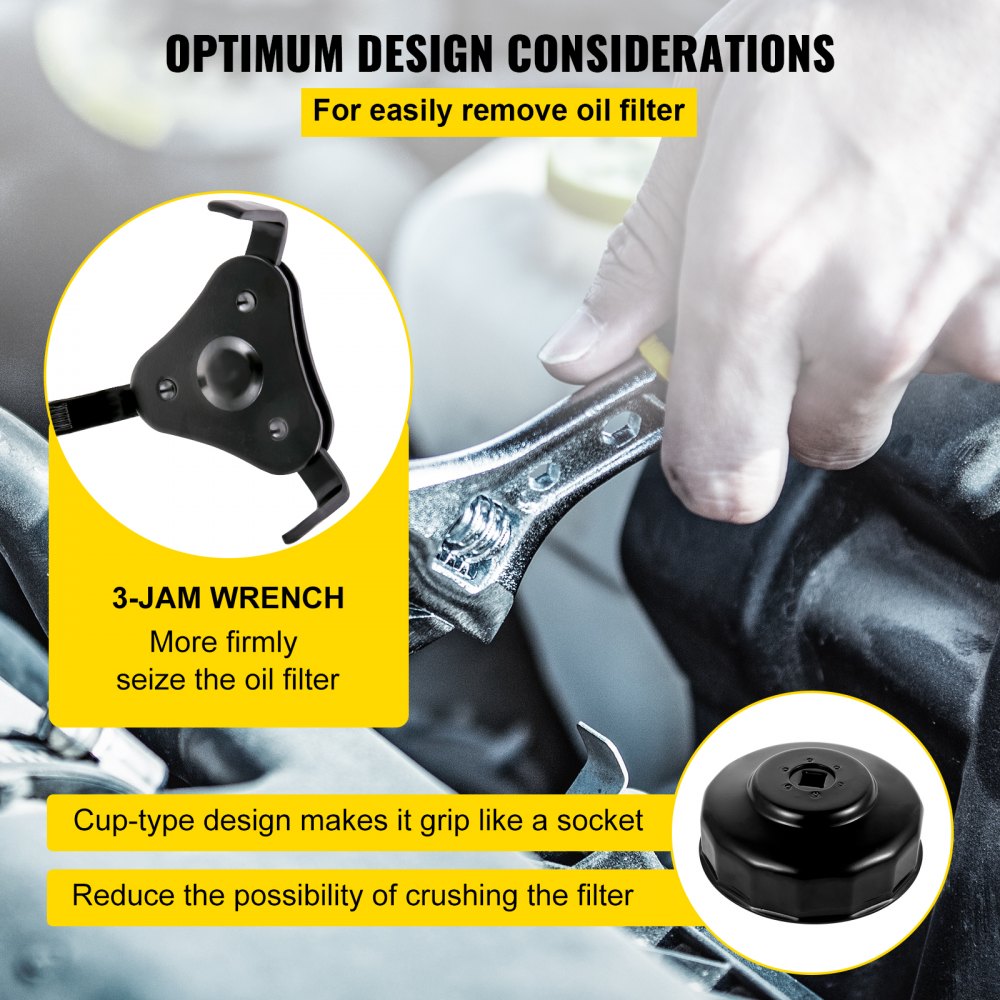 03022 VEVOR Cup Type Oil Filter Wrench Set Model W detail photo 5