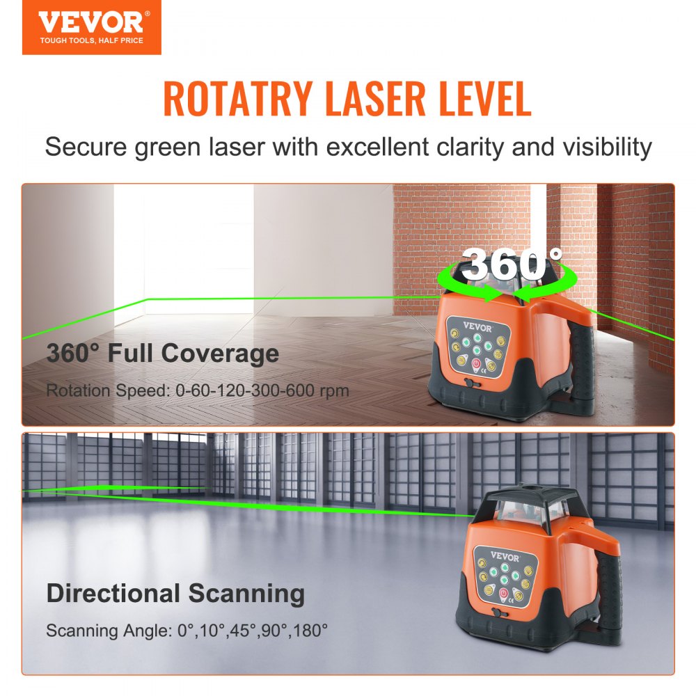 02619 VEVOR Self-Leveling Rotary Laser Kit with Al detail photo 2