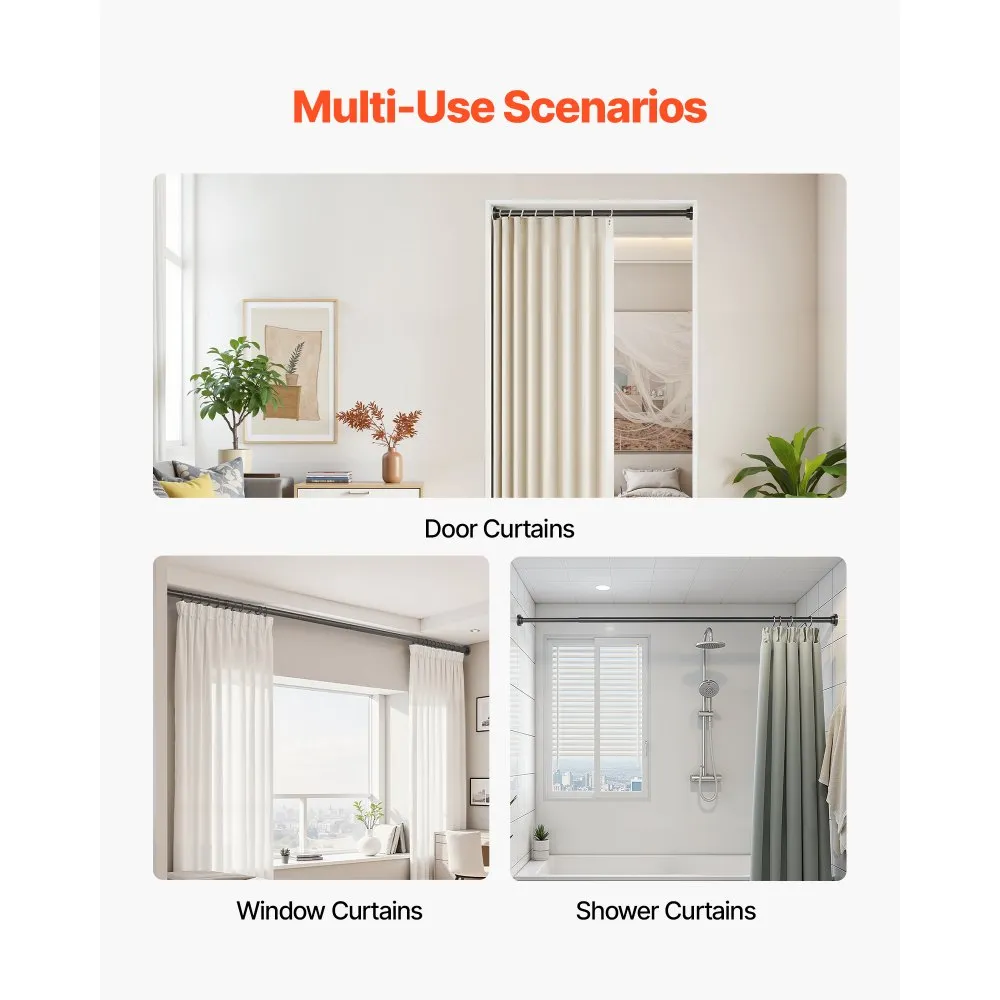 02923 VEVOR Straight Shower Curtain Rods 28-76 Inc detail photo 6
