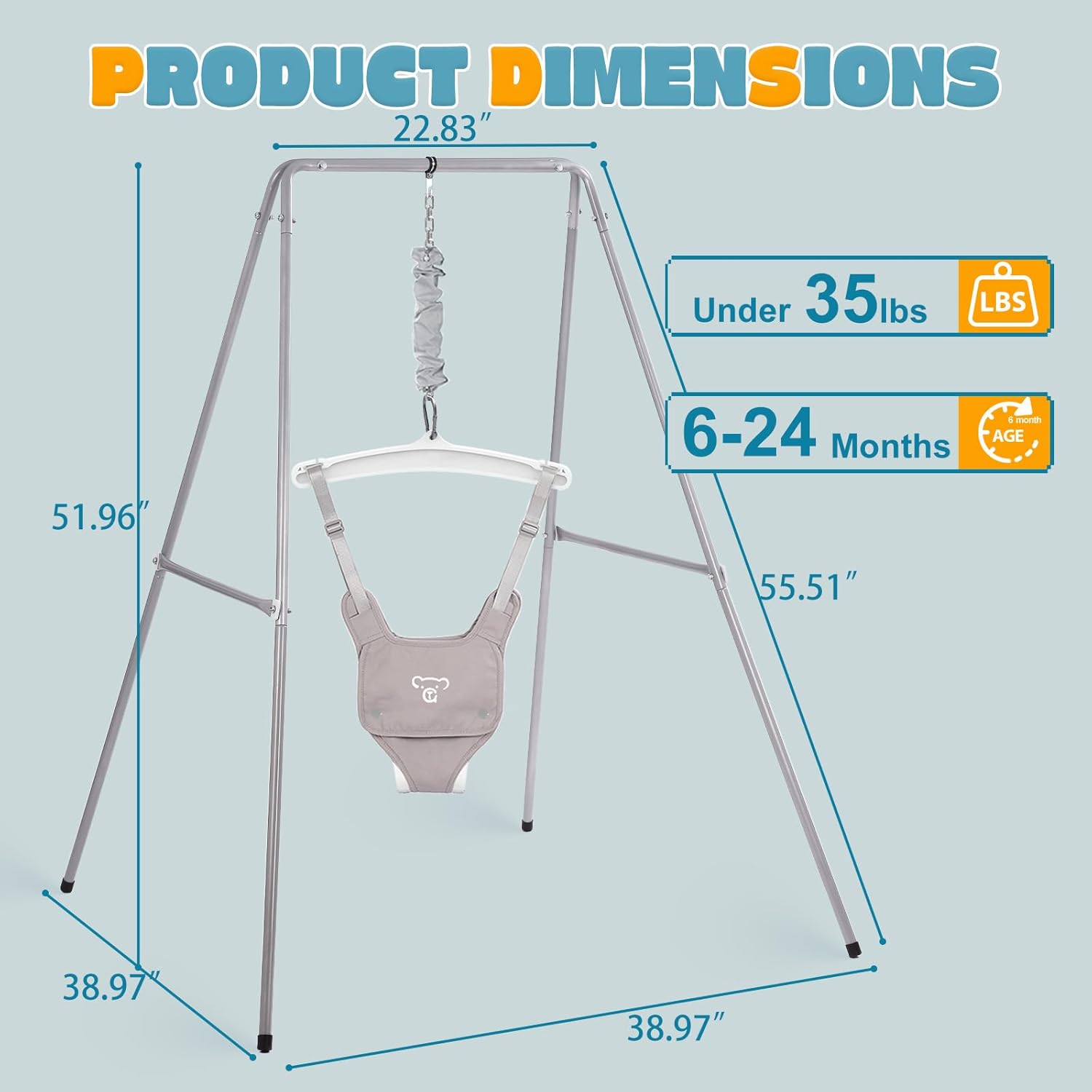 03159 Taleco Gear Baby Jumper with Stand Frame Par detail photo 6