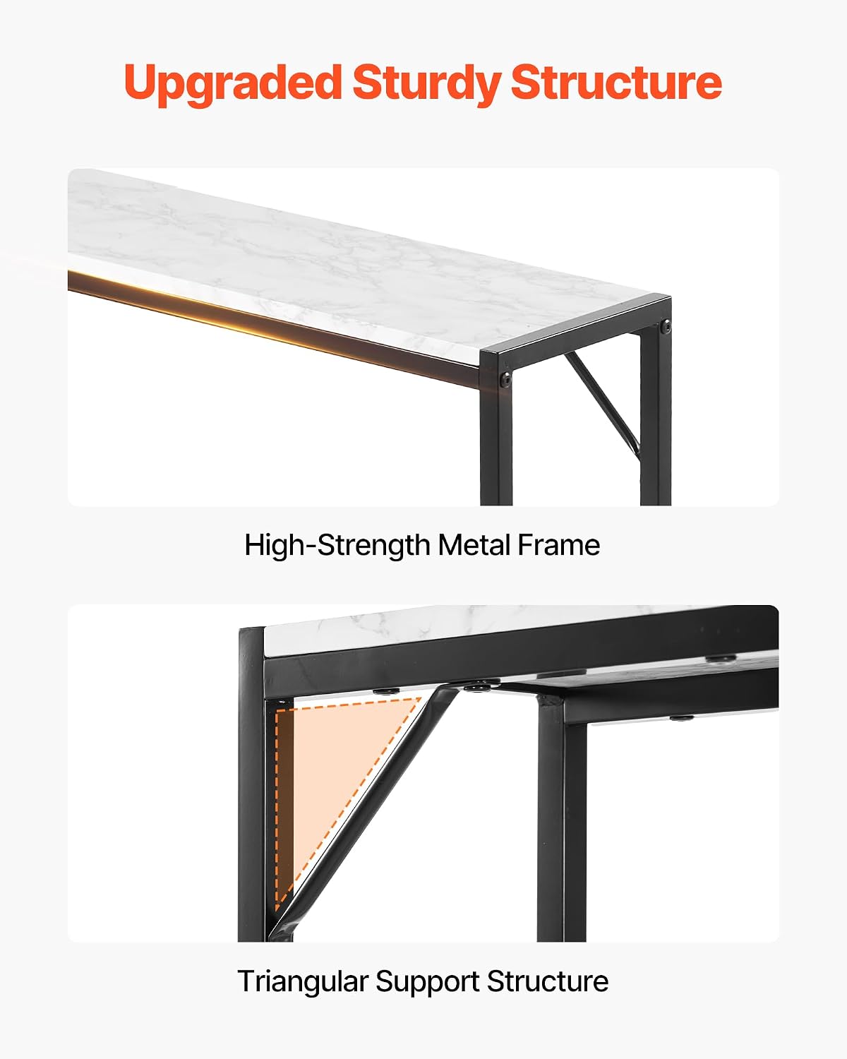 02579 VEVOR Metal Console Table YJX-XGZ-006 Unopen detail photo 5