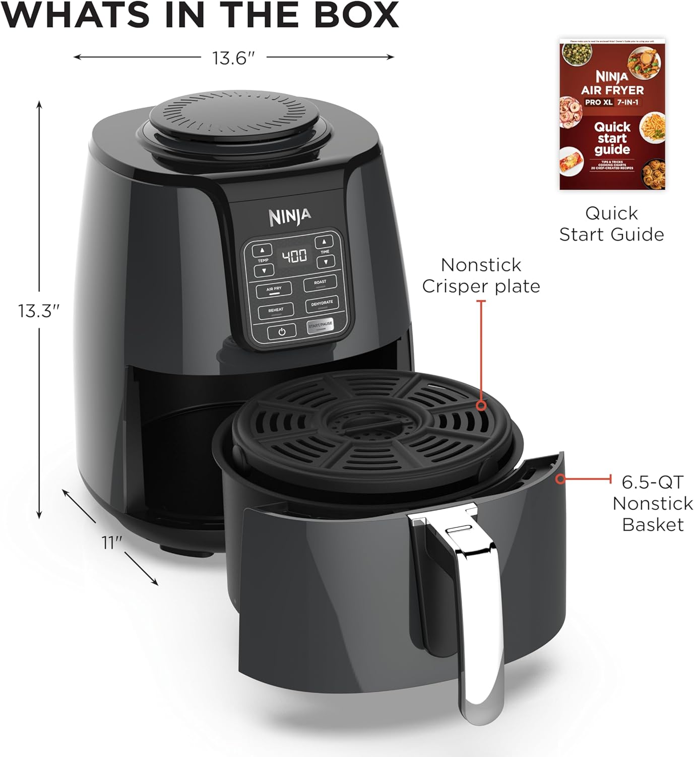 Ninja AF101 Air Fryer 4-Quart Dark Gray Countertop Kitchen Appliance detail photo 6