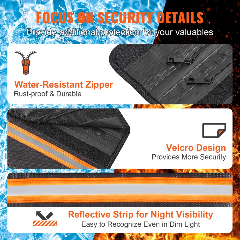 02925 VEVOR Black Document Bag and Pouch Set detail photo 6